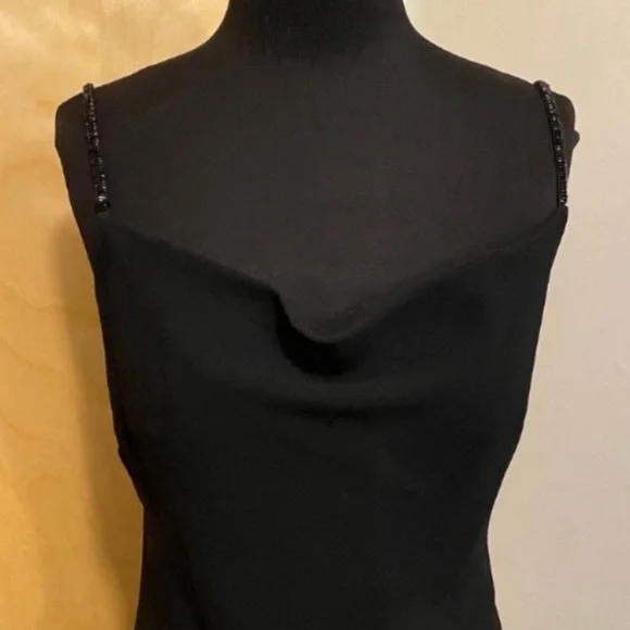 Banana Republic Black Elegant Dress With Beaded Spaghetti Straps Women’s Size 8